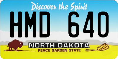 ND license plate HMD640