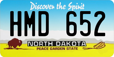 ND license plate HMD652