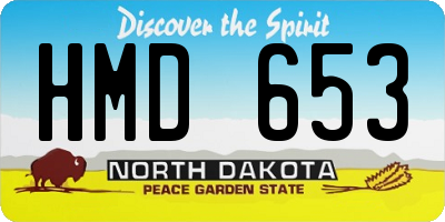 ND license plate HMD653