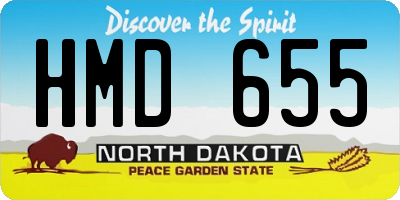 ND license plate HMD655