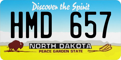 ND license plate HMD657