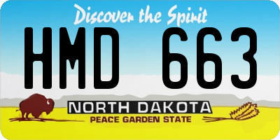 ND license plate HMD663