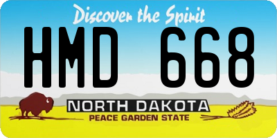 ND license plate HMD668