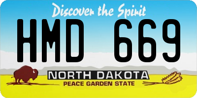 ND license plate HMD669