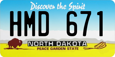 ND license plate HMD671