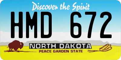 ND license plate HMD672