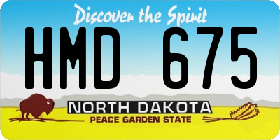 ND license plate HMD675