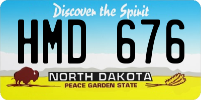 ND license plate HMD676
