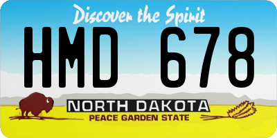 ND license plate HMD678