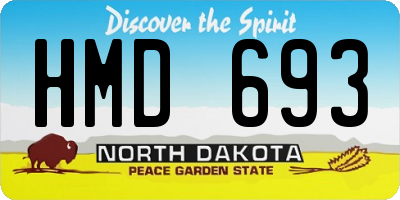 ND license plate HMD693