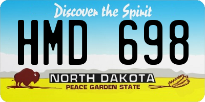 ND license plate HMD698