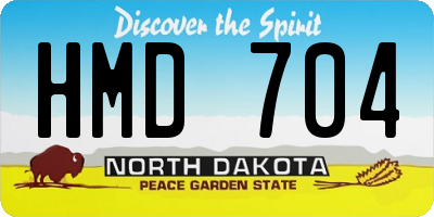 ND license plate HMD704