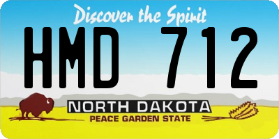 ND license plate HMD712