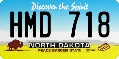 ND license plate HMD718