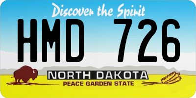 ND license plate HMD726