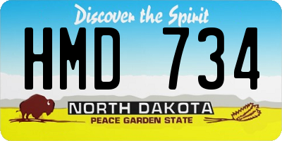 ND license plate HMD734