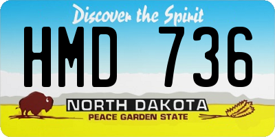 ND license plate HMD736