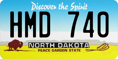 ND license plate HMD740