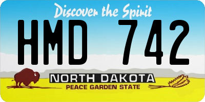 ND license plate HMD742
