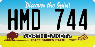 ND license plate HMD744
