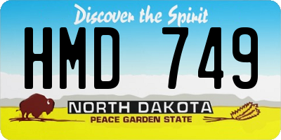 ND license plate HMD749