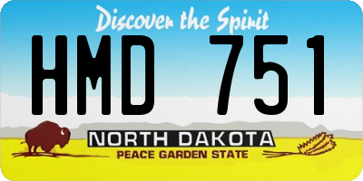 ND license plate HMD751