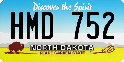 ND license plate HMD752
