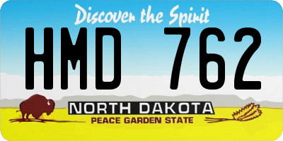 ND license plate HMD762