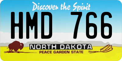 ND license plate HMD766