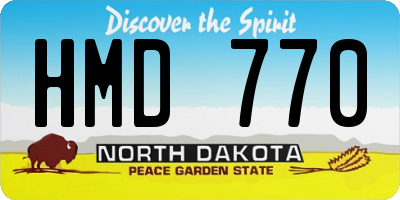 ND license plate HMD770