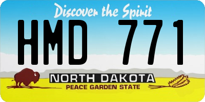 ND license plate HMD771