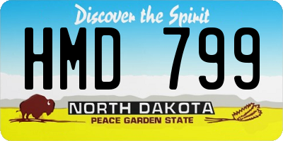 ND license plate HMD799
