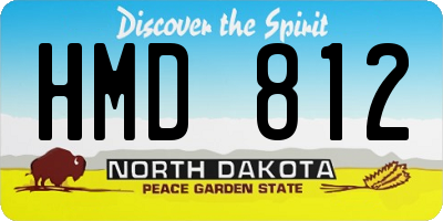 ND license plate HMD812