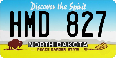 ND license plate HMD827