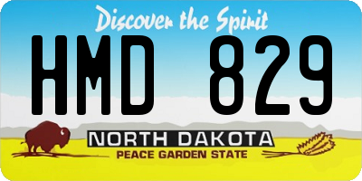 ND license plate HMD829