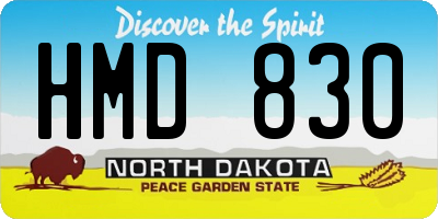 ND license plate HMD830