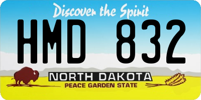 ND license plate HMD832