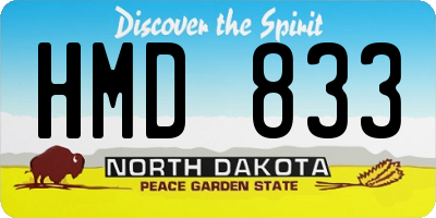 ND license plate HMD833