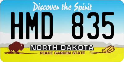 ND license plate HMD835