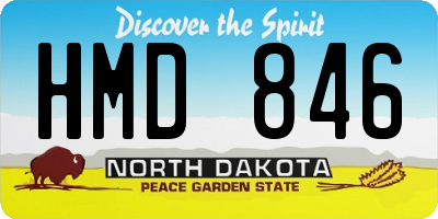 ND license plate HMD846