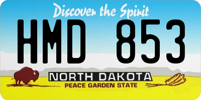 ND license plate HMD853