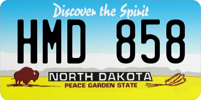 ND license plate HMD858