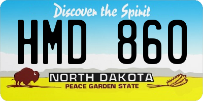 ND license plate HMD860