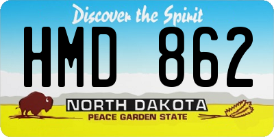 ND license plate HMD862