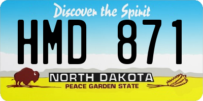 ND license plate HMD871