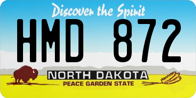 ND license plate HMD872