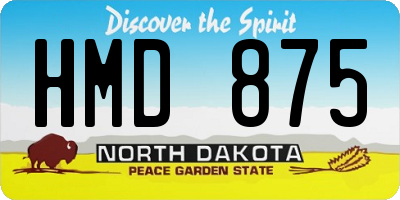 ND license plate HMD875