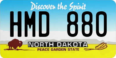 ND license plate HMD880