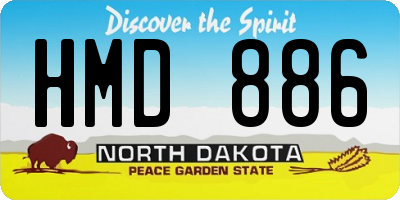 ND license plate HMD886