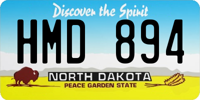 ND license plate HMD894